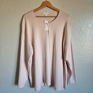 Charter Club Silk Blend Beaded Cardigan Sweater Primrose Pink Size Womens 3X NEW